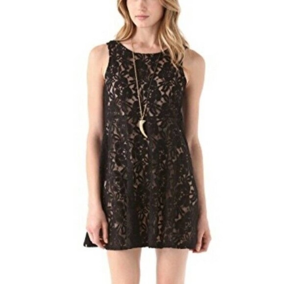 Free People Black Lace Babydoll - Picture 1 of 9